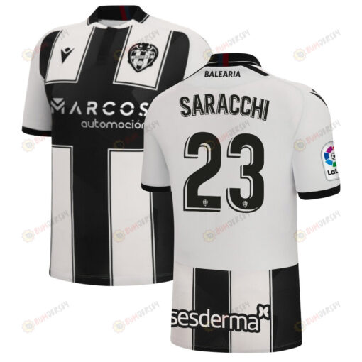 Marcelo Saracchi 23 Levante 2022-23 Away Jersey - Black/White