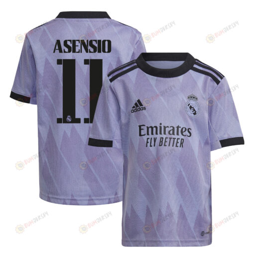 Marco Asensio 11 Real Madrid 2022/23 Away Youth Jersey - Purple