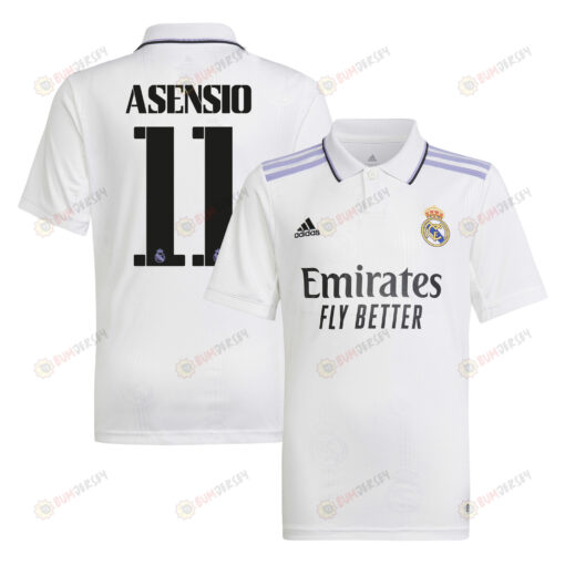 Marco Asensio 11 Real Madrid 2022/23 Home Youth Jersey - White