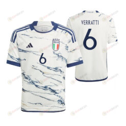 Marco Verratti 6 Italy National Team 2023/24 Away Youth Jersey - White