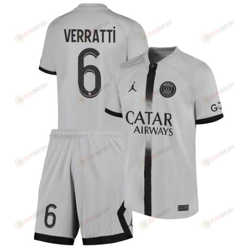 Marco Verratti 6 Paris Saint-Germain Away Kit 2022-23 Youth Jersey - Black