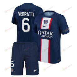 Marco Verratti 6 Paris Saint-Germain Home Kit 2022-23 Men Jersey - Blue