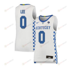 Marcus Lee 0 Kentucky Wildcats Basketball Elite Men Jersey - White