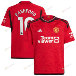 Marcus Rashford 10 Manchester United 2023-24 Youth Home Jersey - Red