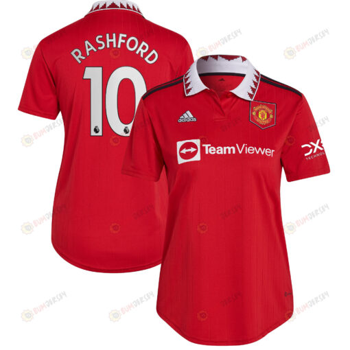 Marcus Rashford 10 Manchester United Women 2022/23 Home Jersey - Red