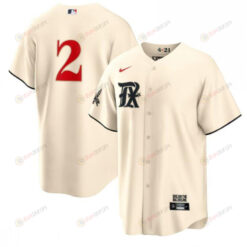 Marcus Semien 2 Texas Rangers 2023 City Connect Cool Base Game Jersey - Cream