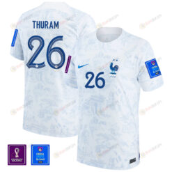 Marcus Thuram 26 France National Team FIFA World Cup Qatar 2022 Patch Away Jersey