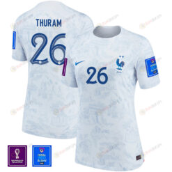 Marcus Thuram 26 France National Team FIFA World Cup Qatar 2022 Patch Away Women Jersey