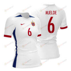 Maren Mjelde 6 Norway 2023 Women Away Jersey - White - All Over Printed Jersey