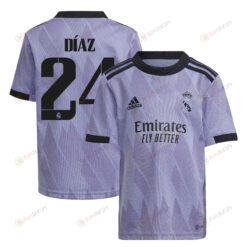 Mariano D?az 24 Real Madrid 2022/23 Away Youth Jersey - Purple