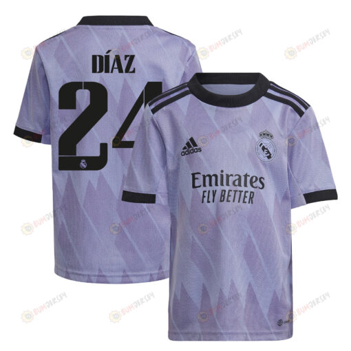 Mariano D?az 24 Real Madrid 2022/23 Away Youth Jersey - Purple