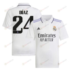 Mariano D?az 24 Real Madrid 2022/23 Home Youth Jersey - White