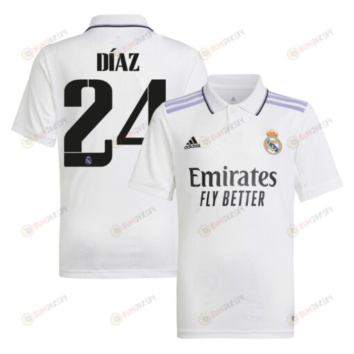 Mariano D?az 24 Real Madrid 2022/23 Home Youth Jersey - White