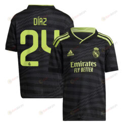 Mariano D?az 24 Real Madrid 2022/23 Third Youth Jersey - Black