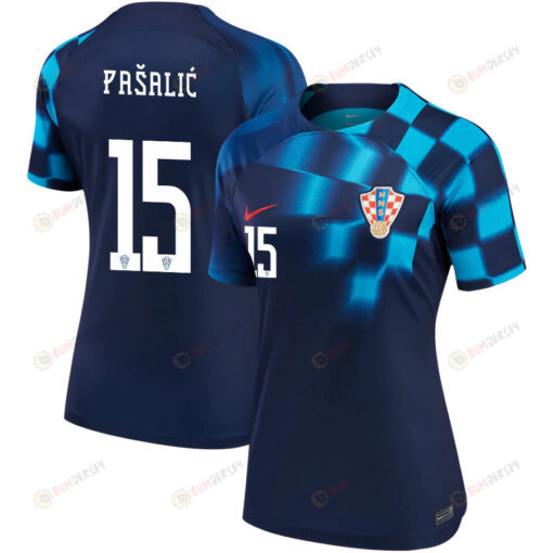 Mario Pa?ali? 15 Croatia National Team 2022-23 Qatar World Cup - Away Women Jersey