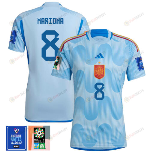 Mariona Caldentey 8 Spain 1 Star FIFA Patch Women's National Team 2023-24 World Cup Away WOMEN Jersey