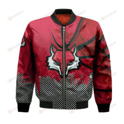 Marist Red Foxes Bomber Jacket 3D Printed Basketball Net Grunge Pattern