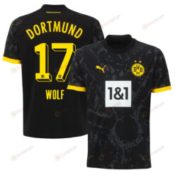 Marius Wolf 17 Borussia Dortmund 2023-24 Away Men Jersey - Black