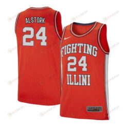 Mark Alstork 24 Illinois Fighting Illini Retro Elite Basketball Men Jersey - Orange