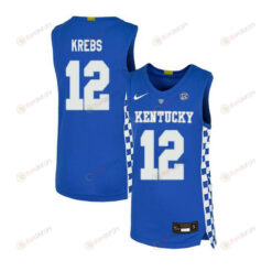 Mark Krebs 12 Kentucky Wildcats Elite Basketball Men Jersey - Royal Blue