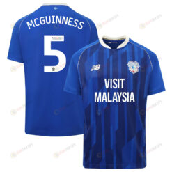 Mark McGuinness 5 Cardiff City FC 2023-24 Home Men Jersey - Blue