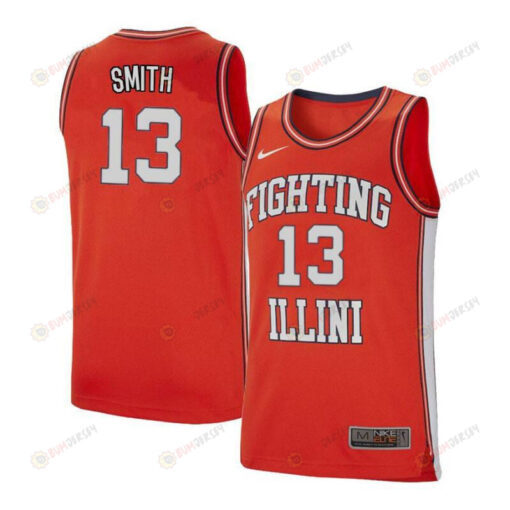 Mark Smith 13 Illinois Fighting Illini Retro Elite Basketball Men Jersey - Orange