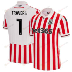 Mark Travers 1 Stoke City FC 2023/24 Home Men Jersey - White Red