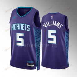 Mark Williams 5 2022-23 Charlotte Hornets Purple Statement Edition Men Jersey Swingman