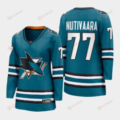 Markus Nutivaara 77 San Jose Sharks 2022-23 Home Women Premier Breakaway Jersey Teal