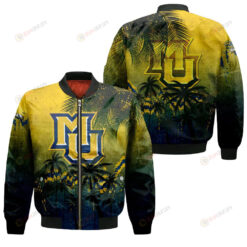 Marquette Golden Eagles Bomber Jacket 3D Printed Coconut Tree Tropical Grunge