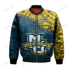 Marquette Golden Eagles Bomber Jacket 3D Printed Grunge Polynesian Tattoo