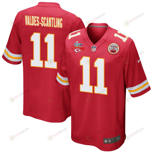 Marquez Valdes-Scantling 11 Kansas City Chiefs Super Bowl LVII Champions 3 Stars Men's Jersey - Red