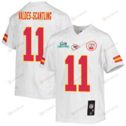 Marquez Valdes-Scantling 11 Kansas City Chiefs Super Bowl LVII Champions Youth Jersey - White