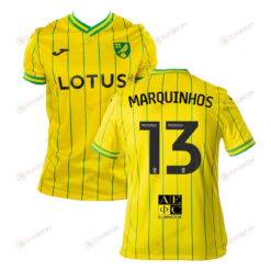 Marquinhos 13 Norwich City 2022-23 Home Jersey - Yellow