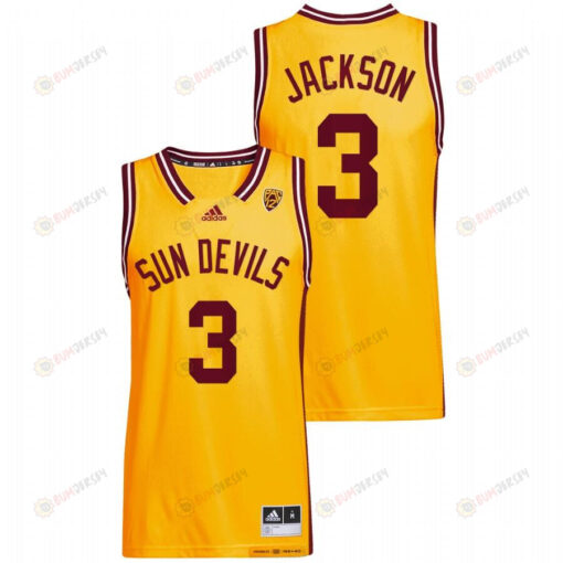 Marreon Jackson 3 Arizona State Sun Devils Gold Reverse Retro Basketball Jersey