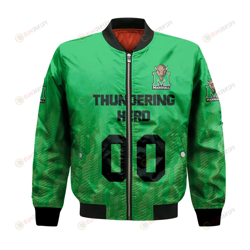 Marshall Thundering Herd Bomber Jacket 3D Printed Team Logo Custom Text And Number