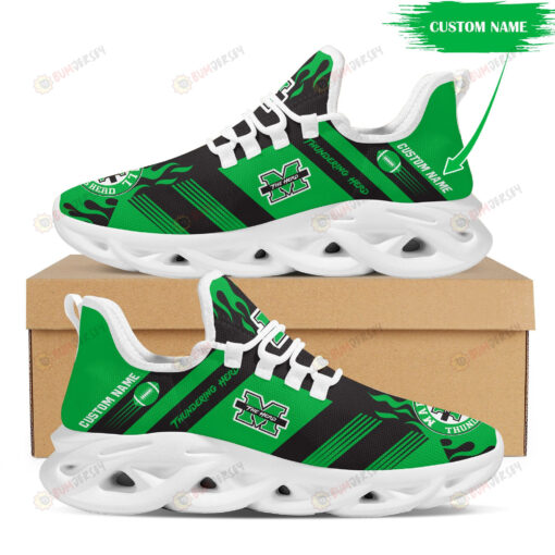 Marshall Thundering Herd Logo Custom Name Pattern 3D Max Soul Sneaker Shoes