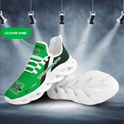 Marshall Thundering Herd Logo Pattern Custom Name 3D Max Soul Sneaker Shoes In Green