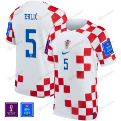 Martin Erli? 5 Croatia National Team Qatar World Cup 2022-23 Patch Home Jersey