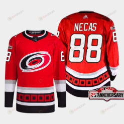 Martin Necas 88 Carolina Hurricanes Red Jersey 2022-23 Third 25th Anniversary