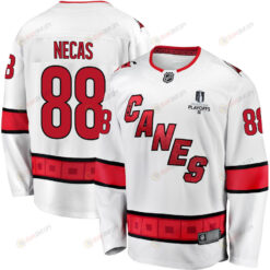 Martin Necas 88 Carolina Hurricanes Stanley Cup 2023 Playoffs Patch Away Breakaway Men Jersey - White