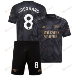 Martin ?degaard 8 Arsenal Away Kit 2022 - 2023 Youth Jersey - Black
