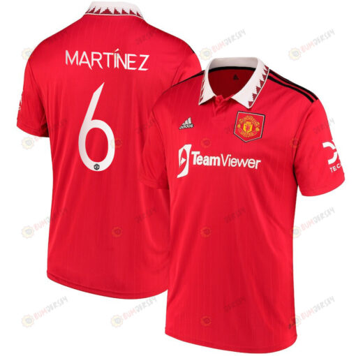 Martinez 6 Manchester United 2022/23 Home Champion League Jersey - Red