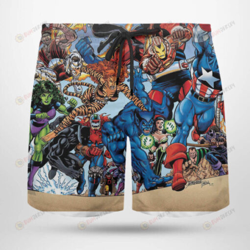 Marvel?? Avengers Assemble by George P?rez Hawaiian Short Summer Shorts Men Shorts - Print Shorts