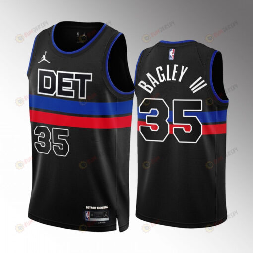 Marvin Bagley III 35 2022-23 Detroit Pistons Black Statement Edition Jersey Swingman