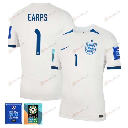 Mary Earps 1 England 1 Star FIFA Patch Women's National Team 2023-24 World Cup Home Men Jersey