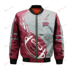 Maryland Eastern Shore Hawks Bomber Jacket 3D Printed Flame Ball Pattern