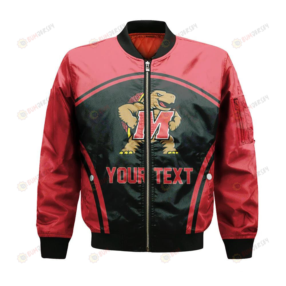 Maryland Terrapins Bomber Jacket 3D Printed Custom Text And Number Curve Style Sport