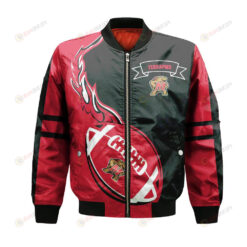 Maryland Terrapins Bomber Jacket 3D Printed Flame Ball Pattern