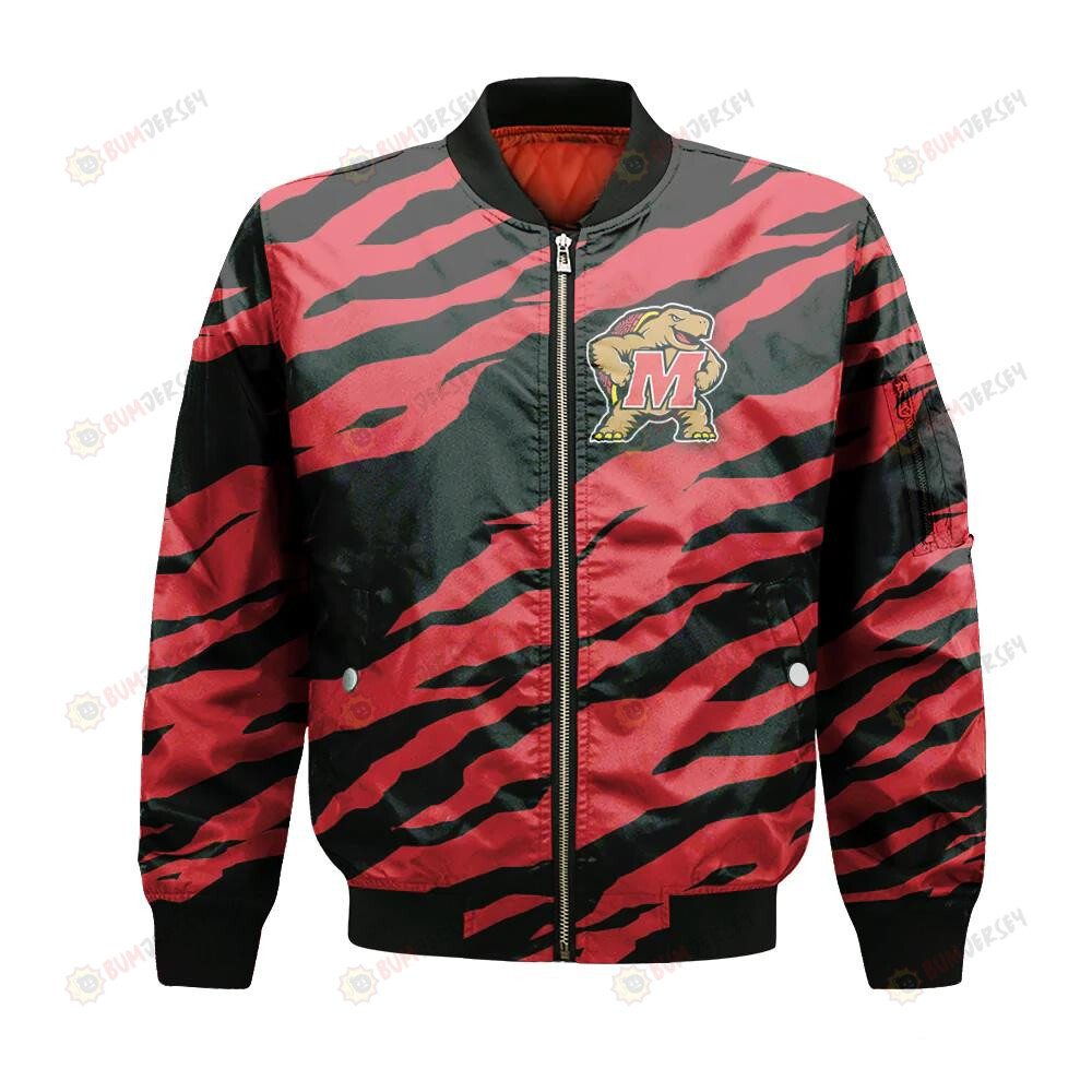 Maryland Terrapins Bomber Jacket 3D Printed Sport Style Team Logo Pattern